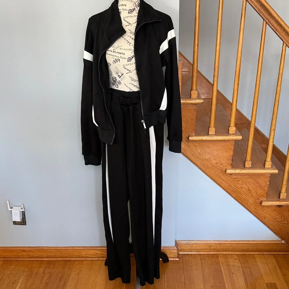 Women's Black and White Track Suit - Picture 1 of 6